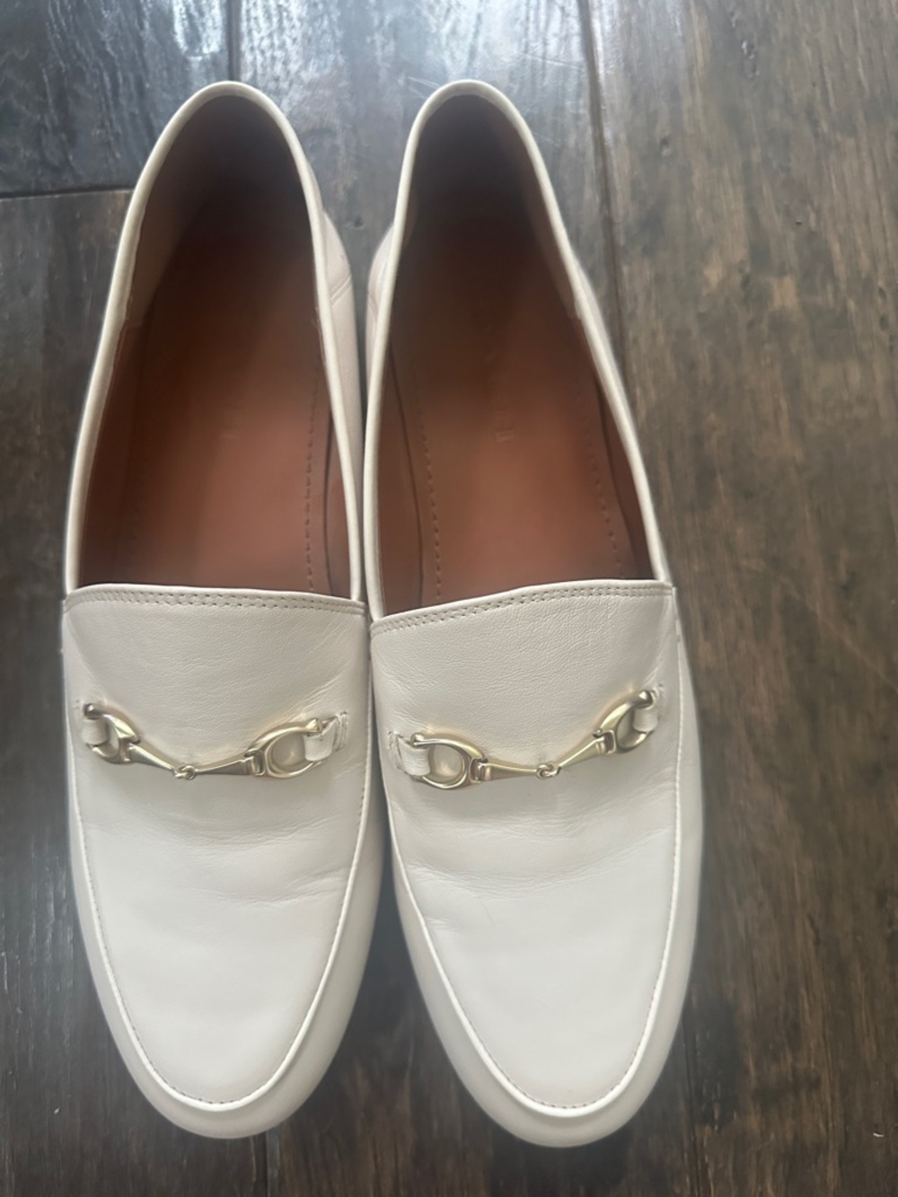 Coach Haley White Leather Women’s Bit Loafers sz 10